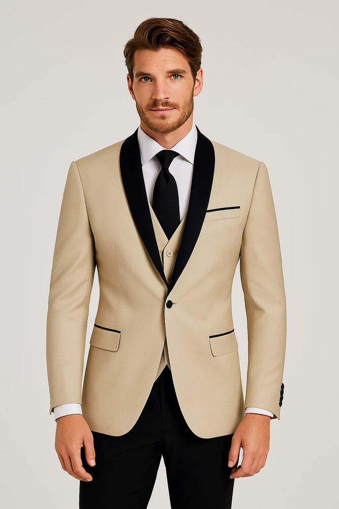 Champagne Tuxedos - Wedding Tuxedo - Prom 2025 Suit