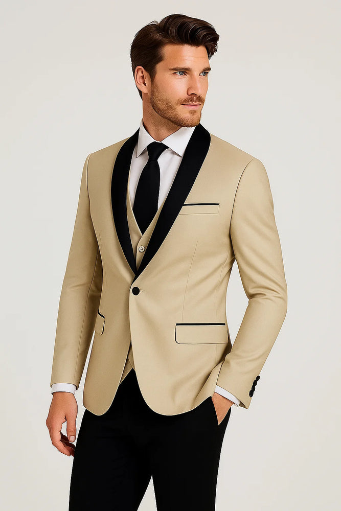 Champagne Tuxedos - Wedding Tuxedo - Prom 2025 Suit