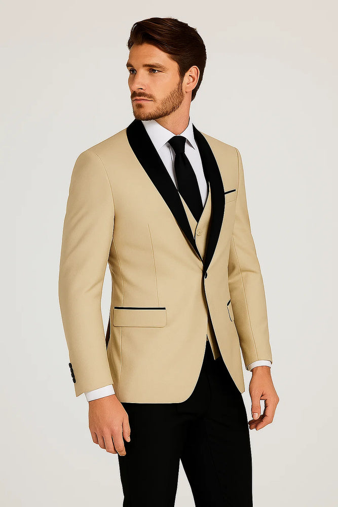 Champagne Tuxedos - Wedding Tuxedo - Prom 2025 Suit