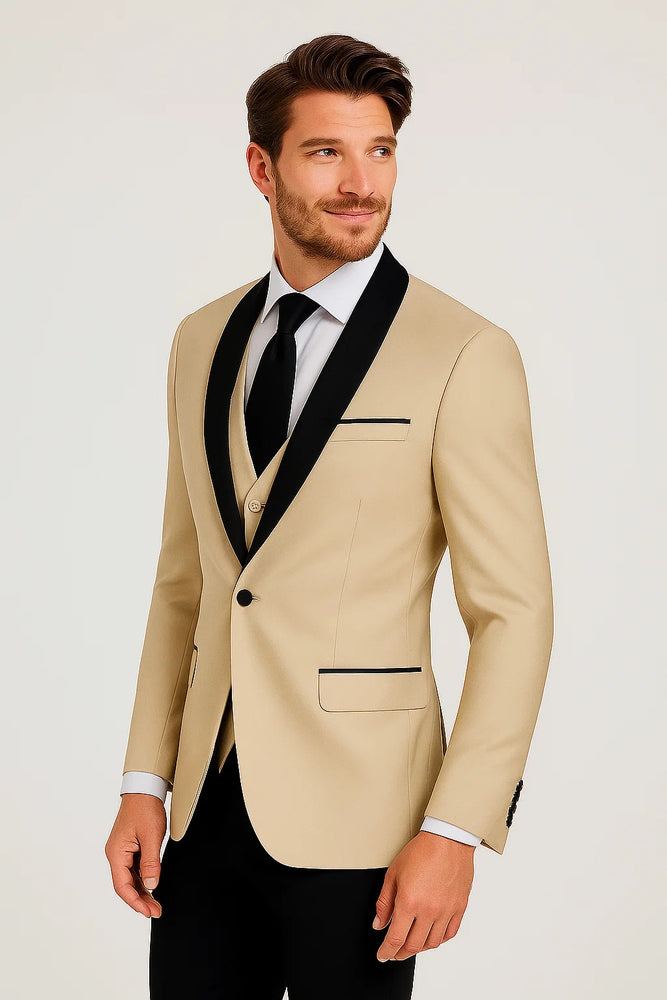 Champagne Tuxedos - Wedding Tuxedo - Prom 2025 Suit