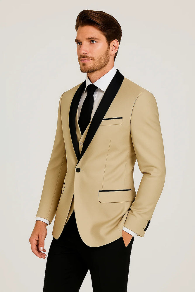 Champagne Tuxedos - Wedding Tuxedo - Prom 2025 Suit