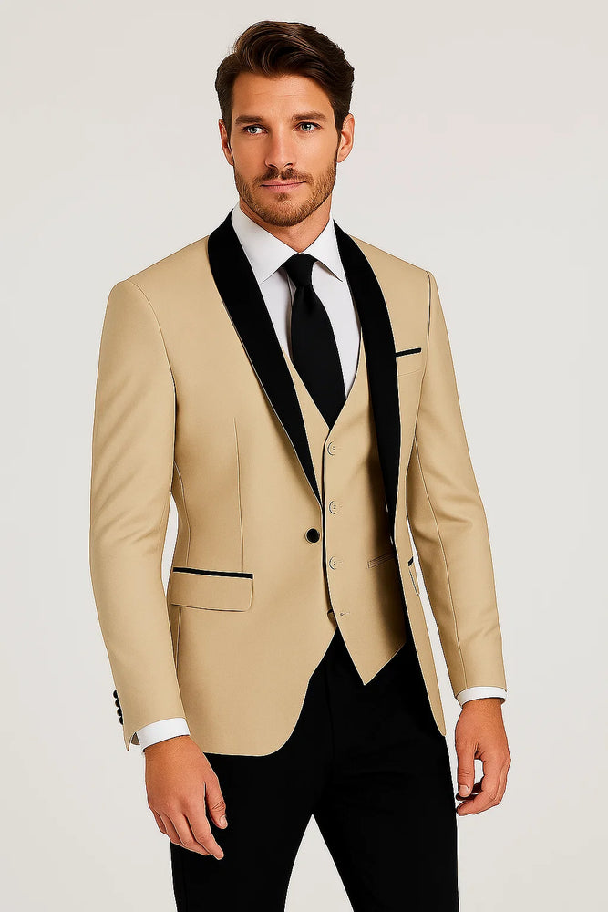 Champagne Tuxedos - Wedding Tuxedo - Prom 2025 Suit