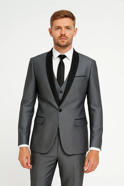 Gray Tuxedos - Wedding Tuxedo - Prom 2025 Suit