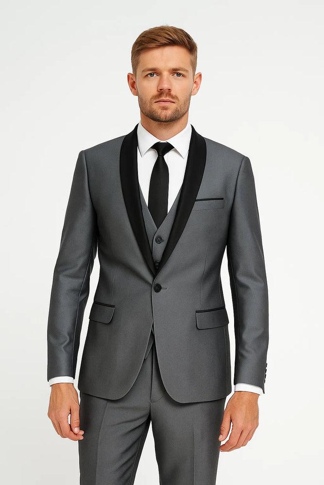 Gray Tuxedos - Wedding Tuxedo - Prom 2025 Suit
