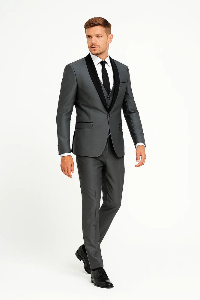 Gray Tuxedos - Wedding Tuxedo - Prom 2025 Suit