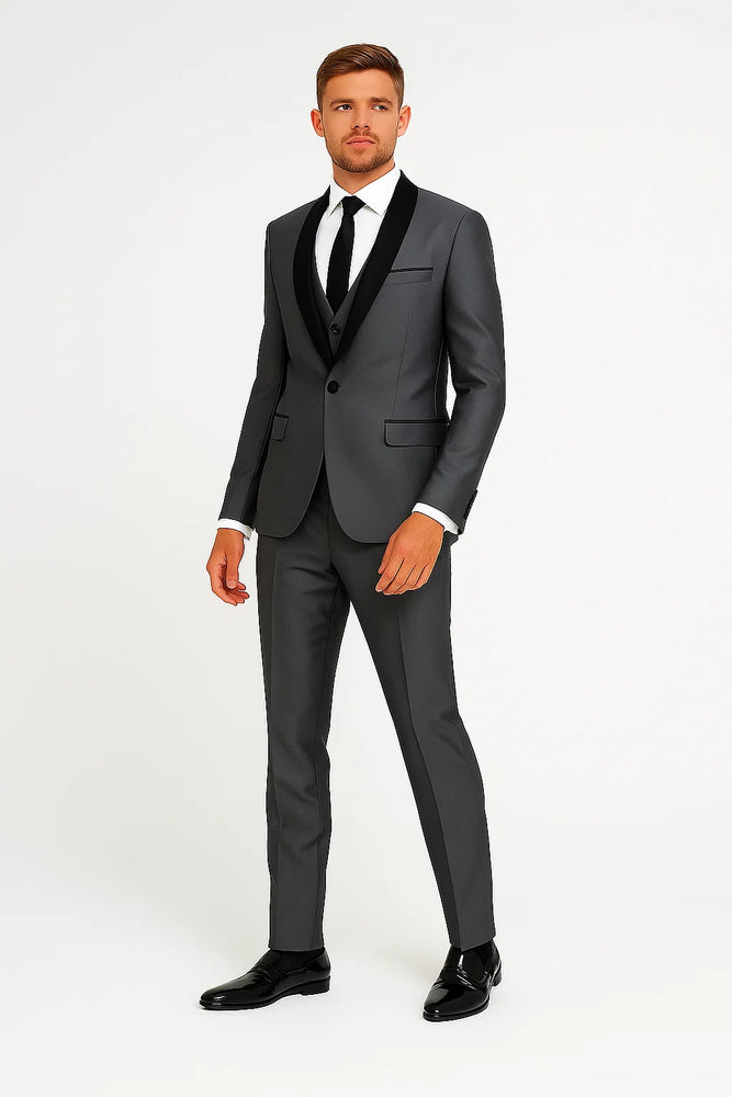 Gray Tuxedos - Wedding Tuxedo - Prom 2025 Suit