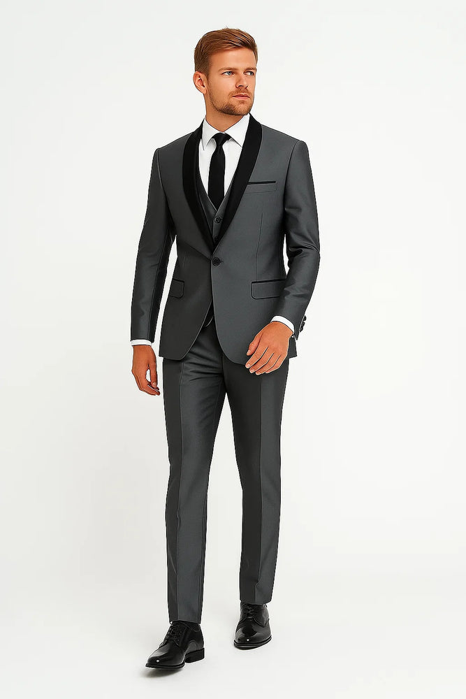 Gray Tuxedos - Wedding Tuxedo - Prom 2025 Suit
