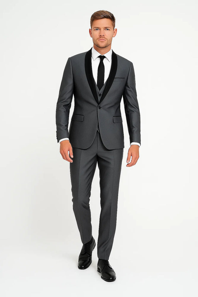 Gray Tuxedos - Wedding Tuxedo - Prom 2025 Suit