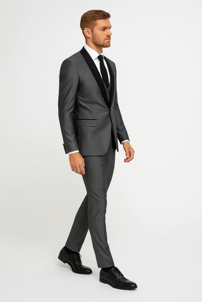 Gray Tuxedos - Wedding Tuxedo - Prom 2025 Suit
