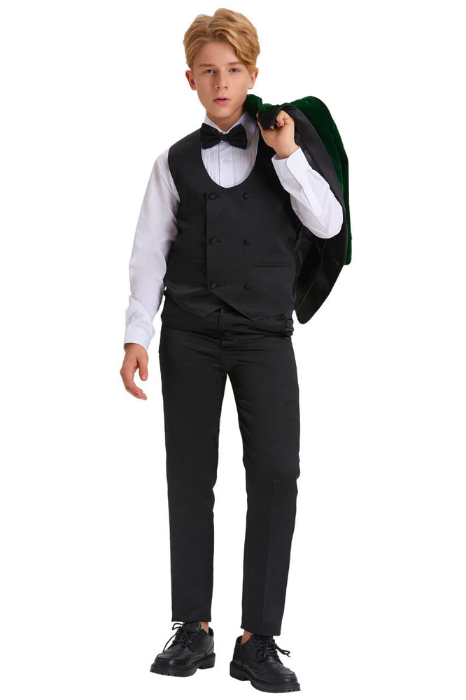 Jayden Green Velvet Kids Tuxedo Set by Tazzio