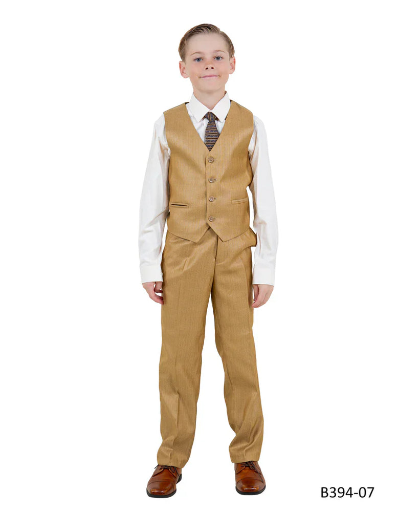 Dapper Toddler Boys Suit in Golden Wheat by Tazzio