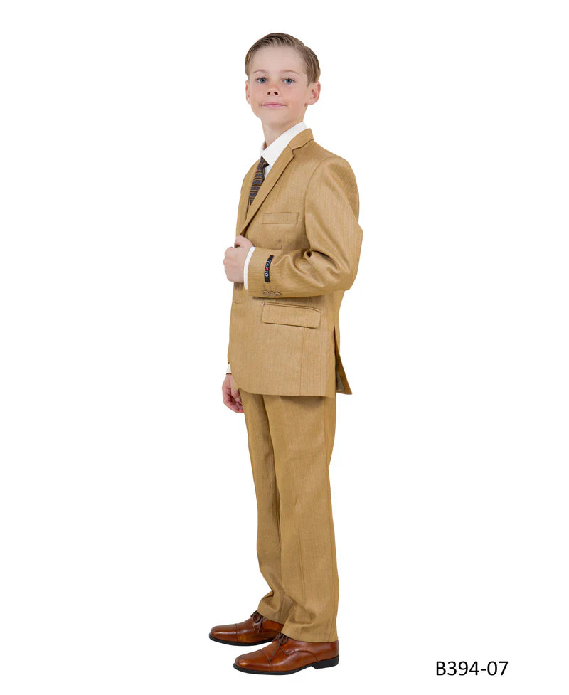 Dapper Toddler Boys Suit in Golden Wheat by Tazzio