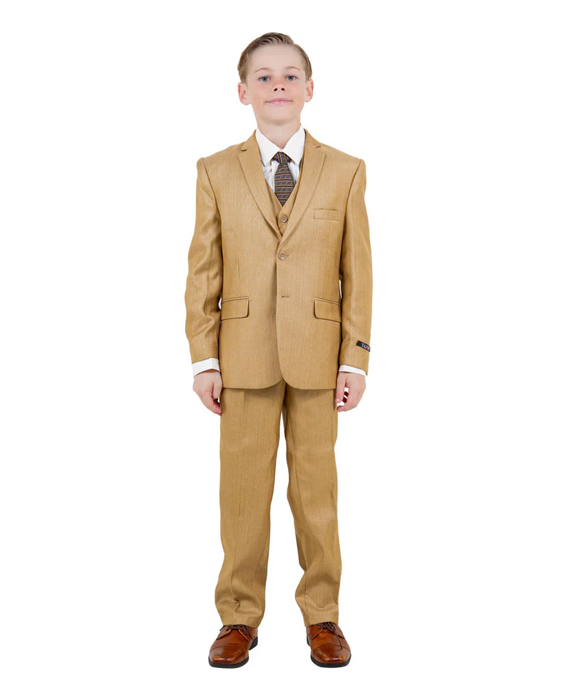 Dapper Toddler Boys Suit in Golden Wheat by Tazzio