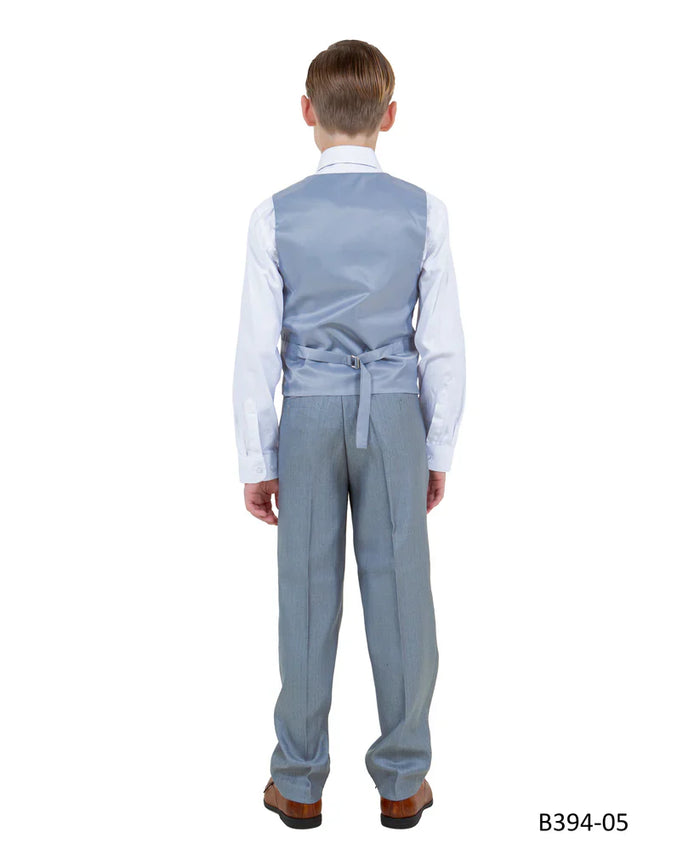 Boys Metallic Blue Suit in Modern Fit by Tazzio