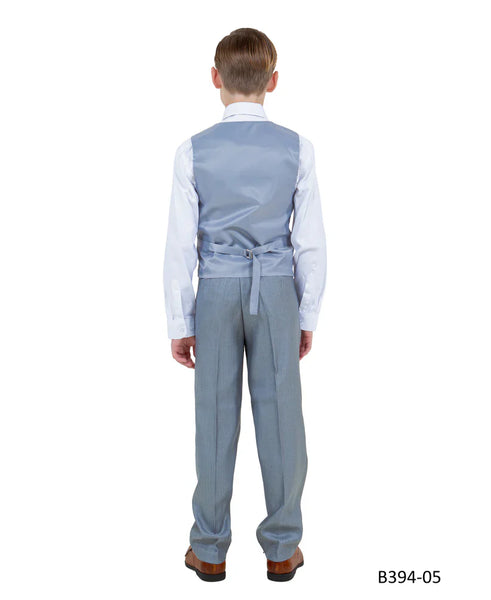 Boys Metallic Blue Suit in Modern Fit by Tazzio