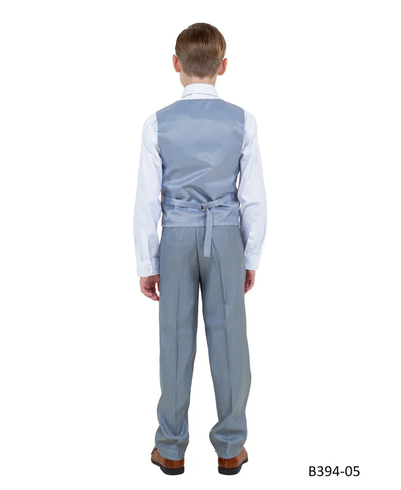 Boys Metallic Blue Suit in Modern Fit by Tazzio