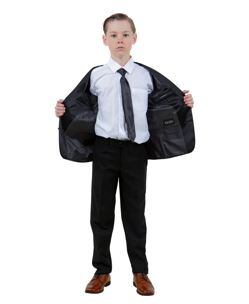 Boys Charcoal/Black Toddler Suit by Tazzio