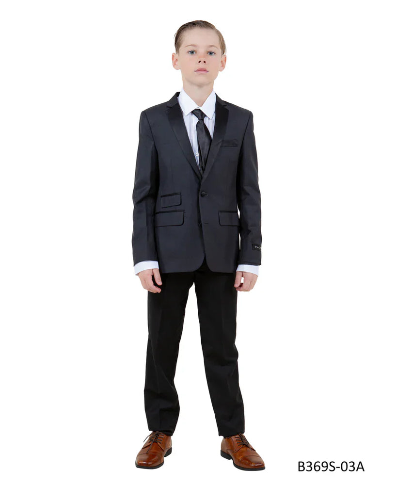 Boys Charcoal/Black Toddler Suit by Tazzio