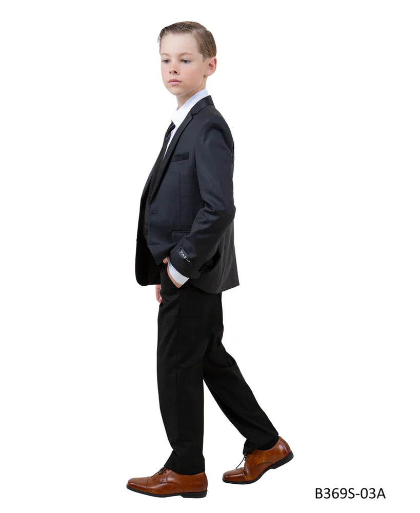 Boys Charcoal/Black Toddler Suit by Tazzio