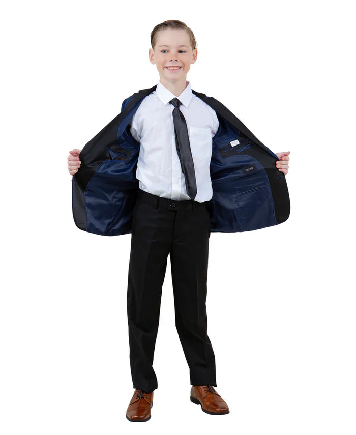 Boys Indigo & Black Suit by Tazzio