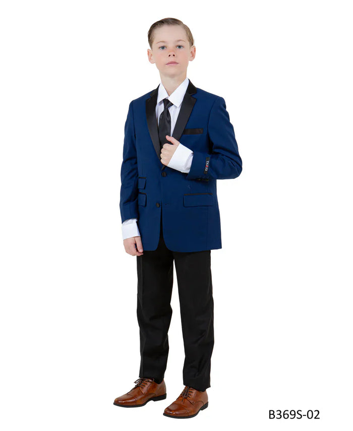 Boys Indigo & Black Suit by Tazzio