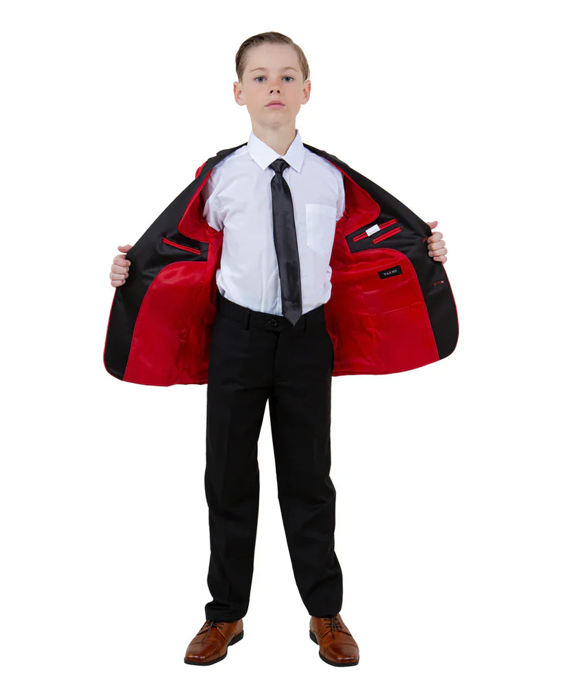 Fresh Red and Black Boys Suit for Toddler Celebrations