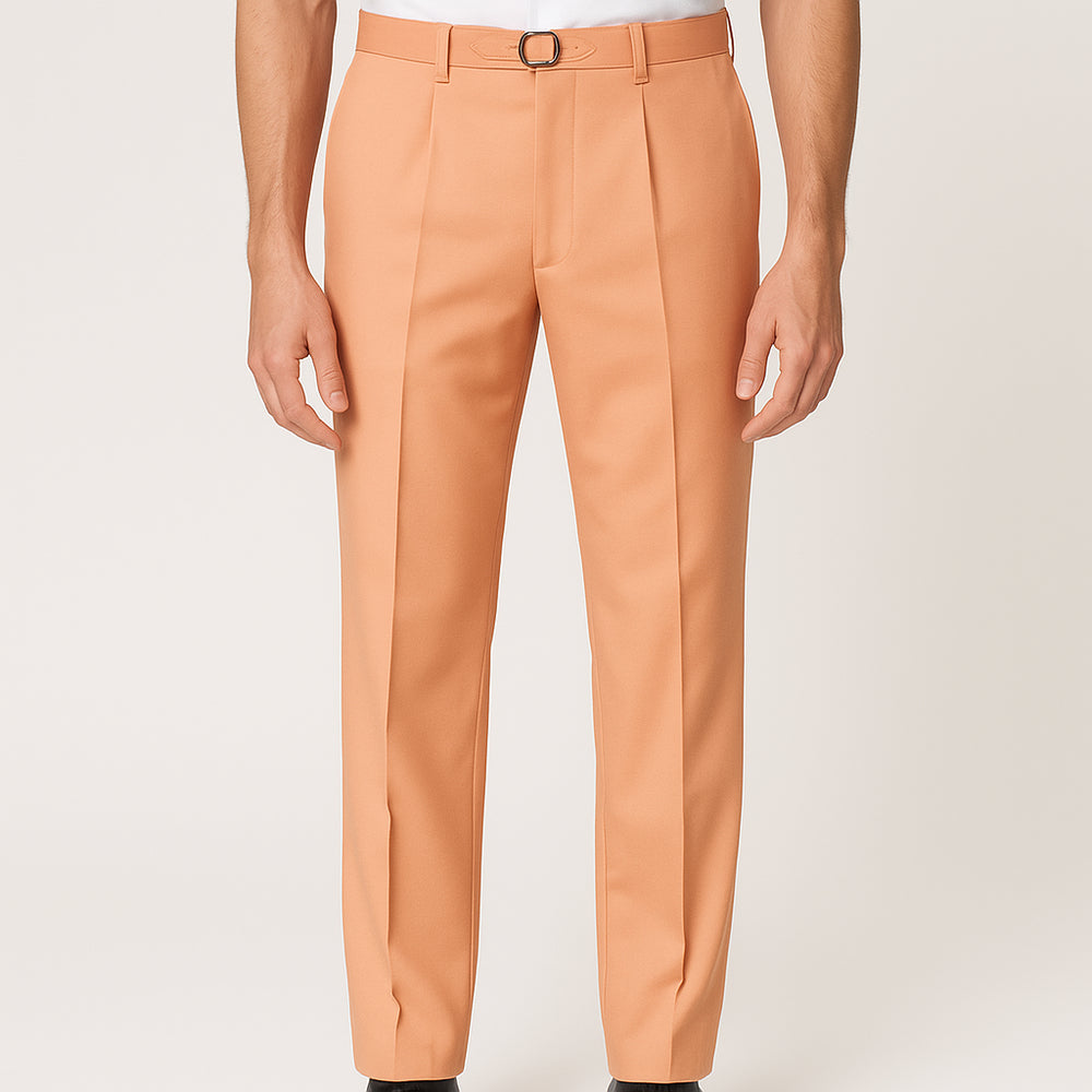 Tiglio Luxe Creamsicle Semi-Wide Leg Wool Marbella Dress Pants TL4013