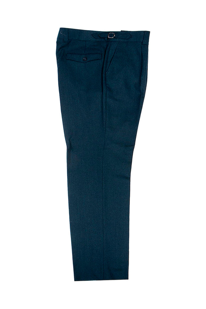 Tiglio Luxe Dark Teal Semi-Wide Leg Wool Marbella Dress Pants TL8189