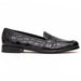 Zelli Tuscany Genuine Caiman Crocodile Penny Loafer in Black