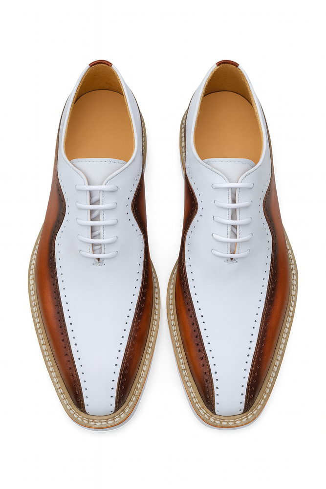 Stylish Two-Tone Brogue Oxford