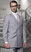 Statement Men's Double Breasted Gray Tailored Fit Italian Wool Suit TZD-100