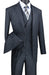 Venetian Collection - Charcoal Regular Fit Glen Plaid 2 Button 3 Piece Suit