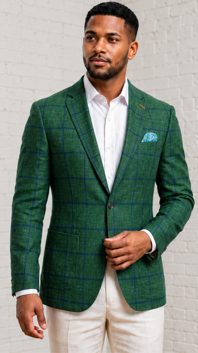 Green Blazer Wool Sport Coat Mens Jacket