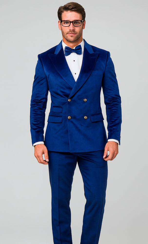 Velvet Suits - Double Breasted Suits - Slim Fit Suit Burgundy