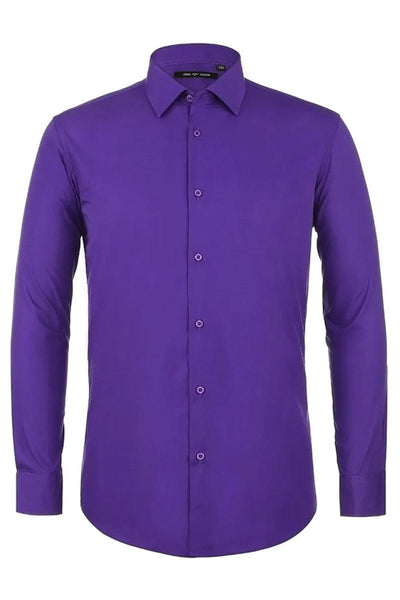 Verno Men's Classic Fit Lilac Spread Collar Dress Shirt - USA Men's Outlet