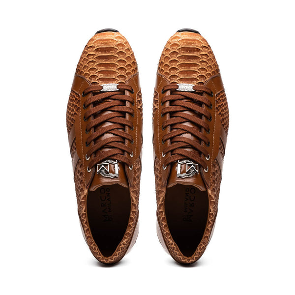 Marco Di Milano Verona Python & Calfskin Sneakers Honey