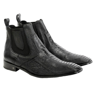 Vestigium Ostrich Leg Chelsea Boots Black - Black