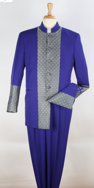 Apollo King Men's Outlet 2pc Nehru Style Suit Pastor Church Suit