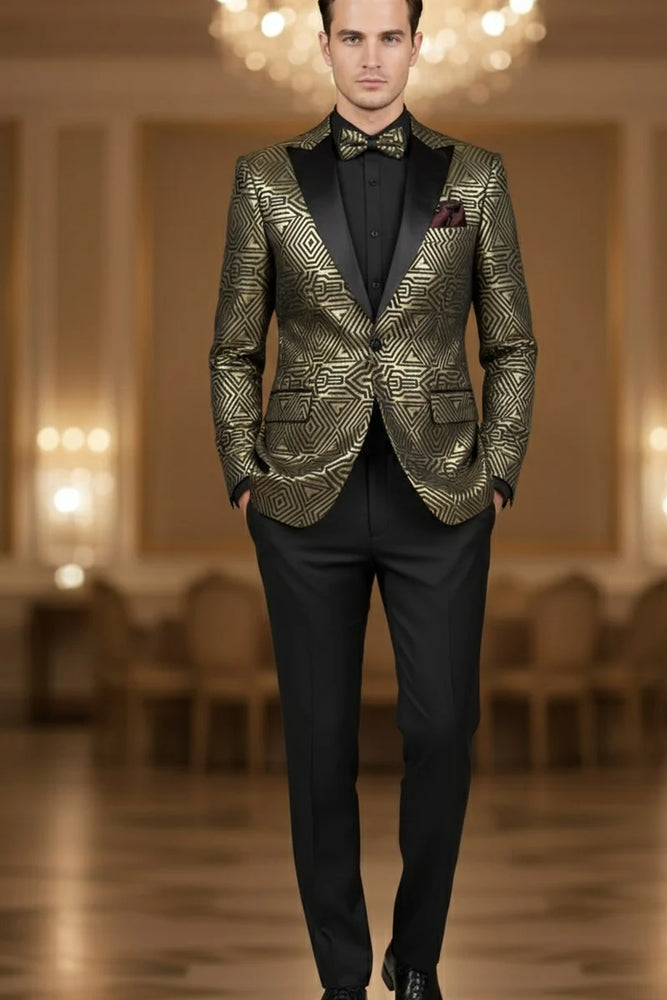 Giza Glamour Gold Tuxedo Jacket