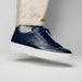 Zelli Vivo Tumbled Calfskin Sneakers in Navy with Contrast Soles