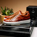 Zelli Vivo Tumbled Calfskin Sneakers in Cognac with White Rubber Sole