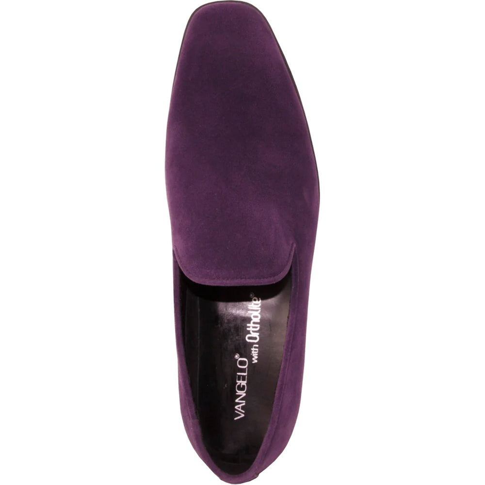 Bravo Mens Vegan Suede Wedding & Prom Slip On Loafer Dress Shoe in Purple