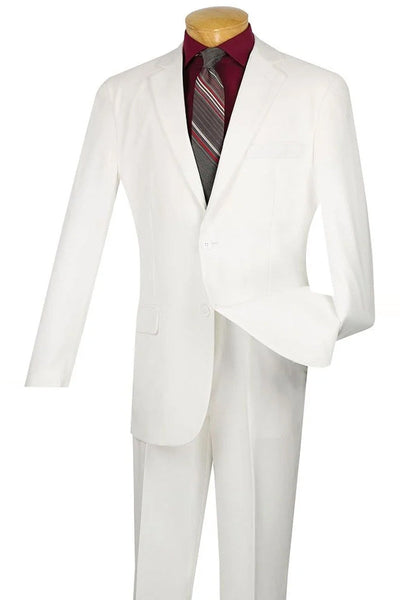 Apollo King White Wool Feel Modern Fit Suit