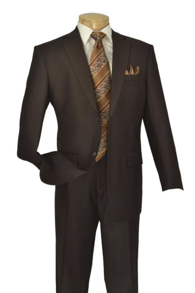 Apollo King Brown Poplin Suit: Modern Fit Two-Button
