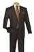 Apollo King Brown Poplin Suit: Modern Fit Two-Button