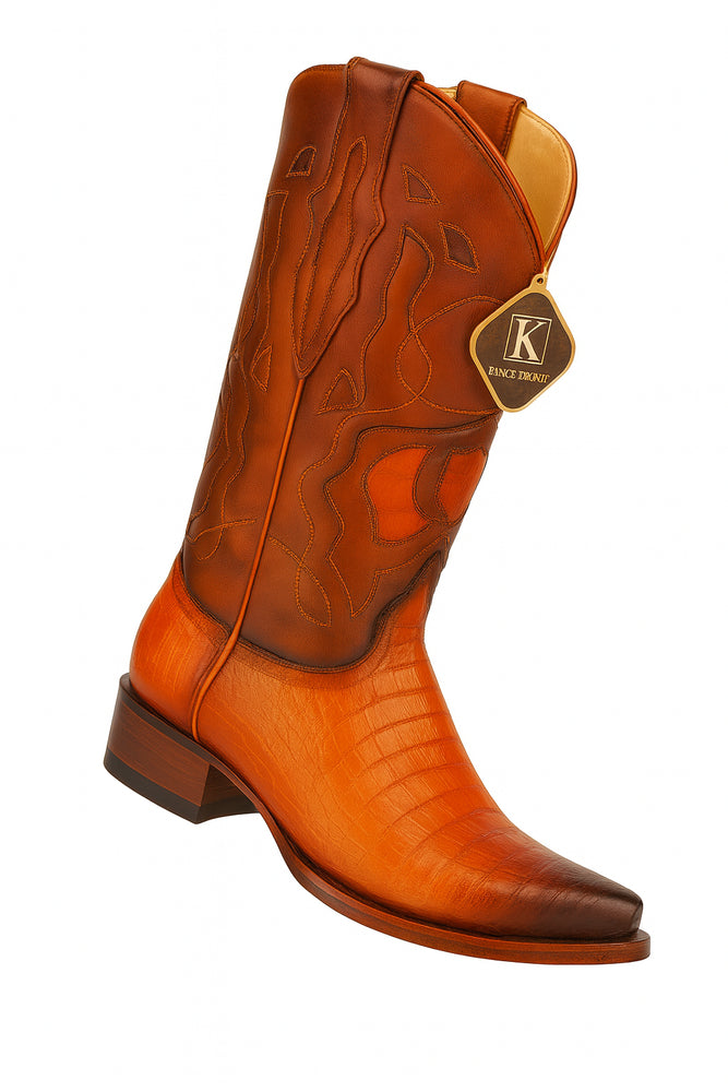 King Exotic Men's Caiman Belly Snip Toe Boots