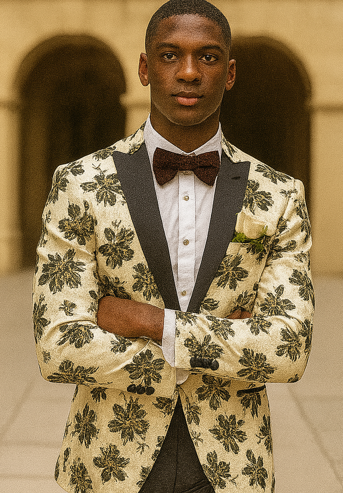 White and Black Floral Blazer - Dinner Jacket - Sport Coat - Linen Blazer