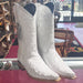 White Ostrich Print Western Boots Pointy Toe Pointed Toe