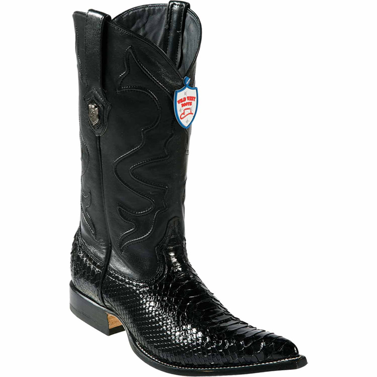 Python Skin Boots Blue Men's Wild West Python Skin 3X Toe Boots 29557 — Menssuitsatlanta