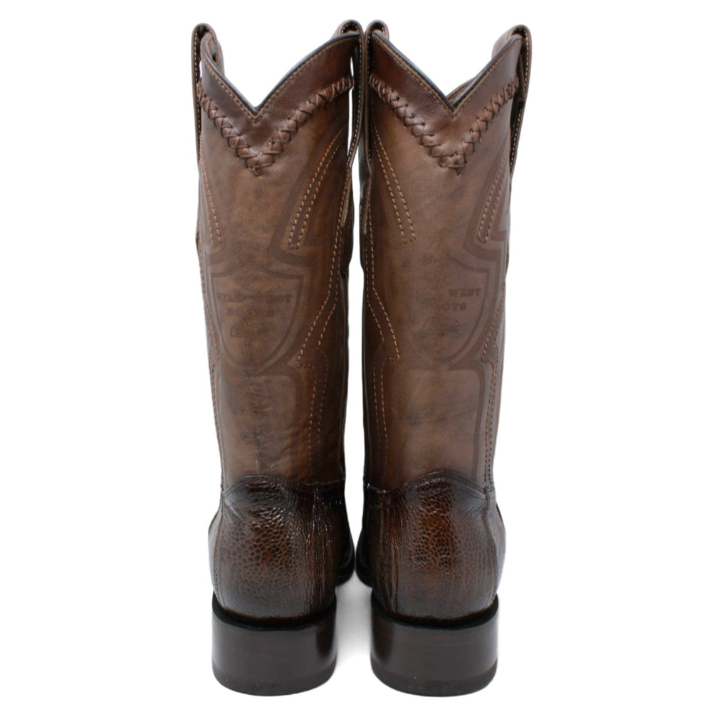 Men's Wild West Ostrich Leg Square Toe Boots 277L05